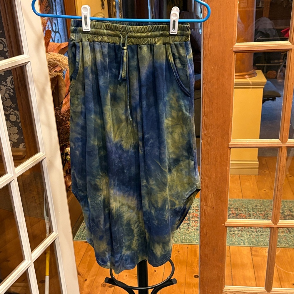 Blue and Green Tie-Dye Skirt